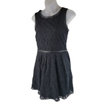 Speechless Black Lace Sleeveless Mini Dress Sz 5 keyhole back faux leath... - £11.90 GBP