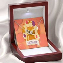 Cat and Balloons Birthday Message Card Inseparable Love Pendant 18k Rose Gold Fi - £50.64 GBP