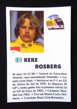 KEKE ROSBERG ✱ RARE Vintage Formula 1 Pocket Calendar Card Portugal 1985 ~ #22 - £18.37 GBP