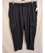 NWT GAP Cargo Pants Women XL Black Twill Mid Rise Cotton Tencel Extra Large Pull - $19.33