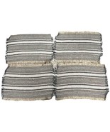 Cynthia Rowley Placemats Set Of 4 Jute Rustic Contemporary Gold Black 22... - £21.95 GBP