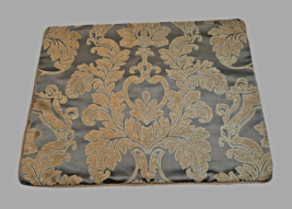 Waterford Standard Sham Pair (2) 20 x 26&quot; Silver Gold Acanthus Leaf Zip ... - £28.38 GBP