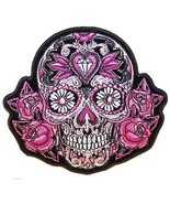 DELUXE EMBROIDERED JEWEL SUGAR SKULL PA6961  iron on novelty biker patch... - $14.86 CAD