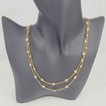 Elizabeth Taylor Goldtone Rhinestone Link Necklace Long Skinny Rare HTF 36&quot; - £31.47 GBP