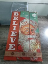 (1) Christmas House Believe in santa Sign- Santa Wall Decor. New - $13.81