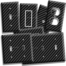 Carbon Fiber Style Light Switch Outlet Man Cave Room Garage Wall Plates Hd Decor - £13.16 GBP+