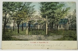 Dyersville Iowa Schuetzen Park Gate 1908 to Gerkin Family Chicago Postca... - £15.68 GBP