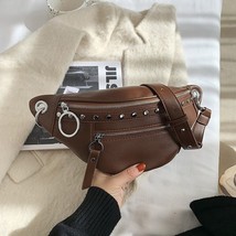 Fashion Rivet Crossbody Bags For Women Shoulder messenger bags pu leather Female - £29.15 GBP