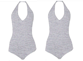2-Pack American Apparel Ladies Halter Bodysuit Heather Grey Med Cotton S... - $133.06 MXN