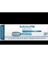 BabylissPRO Nano Titanium Ultra-Thin Flat Iron &amp; Thermal Paddle Brush - $106.23 CAD