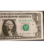 $1 Dollar UNC Bill Fancy Serial Num 2021 5 of a kind 2s MIRROR TRINARY D... - $956.57 MXN