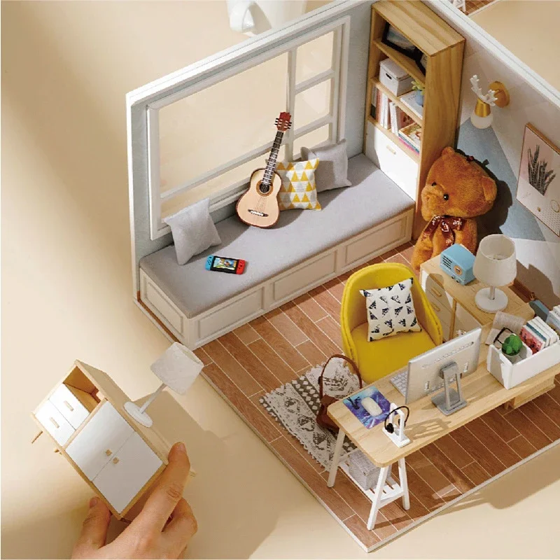 Diy Miniature Dollhouses Kit Roombox Little Houses Model Wooden Toys For - £15.44 GBP+