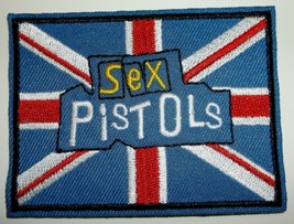Sex Pistols UK Punk Rock Embroidered Applique Patch~3 1/8&quot; x 2 3/8&quot;~Iron... - £3.04 GBP
