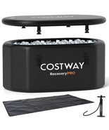 XL 129 Gal Oval Ice Bath Tub with Cover and Hand Pump for Athletes-Black... - €323,91 EUR