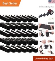 120 Rolls Self Adhesive Bandage Wrap 2 Inch Black Self Adherent Wrap Tap... - $132.05