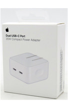 Genuine Apple 35W Dual USB-C Port Compact Wall Power Adapter MNWM3AM/A - £20.21 GBP