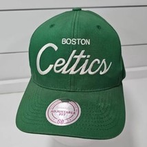 Vtg Boston Celtics Mitchell And Ness Script Wool Snapback Hat Cap 90s Script NBA - £23.70 GBP