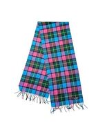 David &amp; Young 100% Cashmere Plaid Scarf Pink, Blue, Red And Green 63.5&quot; ... - $325.48 MXN