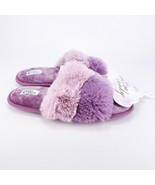 Hello Mello Cotton Candy Super Plush Puff Slippers Cloud Grape Puff L XL... - $22.43 CAD
