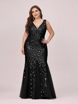 Plus Size Evening Dresses 2022 Ever Pretty Sequin Sleeveless Plants Detail  Prom - £298.46 GBP