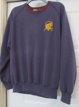 Polo Ralph Lauren Crew Fleece Sweatshirt Prl Logo Blue Cotton Size M Vintage - £46.98 GBP