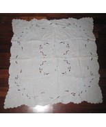 Vtg Communist Era Polish Czechoslovakia Floral Pattern White Blue Table ... - $26.99
