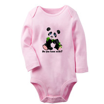 Do You Have Milk Funny Bodysuits Baby Animal Panda Romper Infant Kids Jumpsuits - £7.83 GBP+