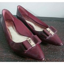 COACH Mandy Burgundy Patent Leather Pointed Toe Flats with Bow Size 8.5B - £14.43 GBP