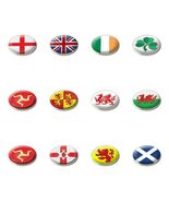 12 NATIONAL FLAG GOLF BALL MARKERS BY ASBRI. WALES, ENGLAND, SCOTLAND, I... - €33,81 EUR