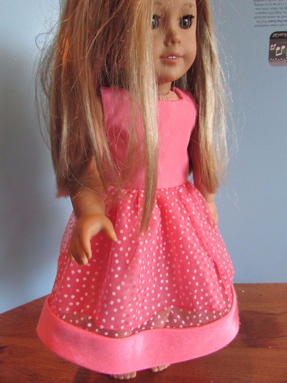 homemade 18" american girl/madame alexander/our gener PEACH Dress doll clothes - $17.82