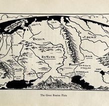 1932 Great Russian Plain Siberia Interpretive Map Print Van Loon Geography Art - £22.13 GBP