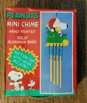 Peanuts Snoopy &amp; Woodstock Christmas Mini Wind Chime, Santa&#39;s Sleigh   NIB - $14.46