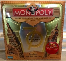 Monopoly 70th ANNIVERSARY Edition Game in Metal Tin - 12 Large Deluxe Tokens! - £19.93 GBP
