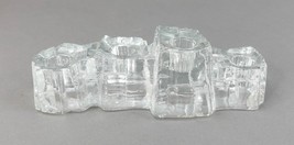 Pukeberg Sweden Uno Westerberg Iceberg Art Glass 4 Taper Candle Holder MCM - £101.43 GBP
