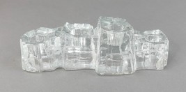 Pukeberg Sweden Uno Westerberg Iceberg Art Glass 4 Taper Candle Holder MCM - £97.66 GBP