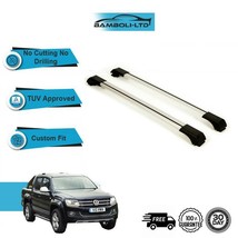 Fits Vw Amarok 2010-ONWARDS Roof Rack Cross Bars Rails Aluminium Grey Set - £99.73 GBP