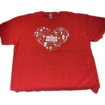Wawa Rewards T-Shirt Red Heart Graphic Tee Crew Neck Employee Uniform Sh... - £6.98 GBP