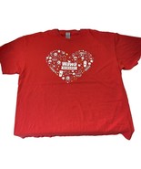 Wawa Rewards T-Shirt Red Heart Graphic Tee Crew Neck Employee Uniform Sh... - £6.99 GBP