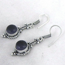 925 Sterling Silver Handmade Round Lapis Lazuli Gems Earrings BES-1198 Her Gift - £15.80 GBP