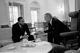 President Lyndon B. Johnson Talking With Martin Luther King 4X6 Photo Postcard - £5.11 GBP