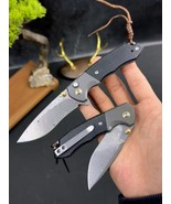 Damascus Steel 87 layer  Folding Pocket Knife Button Lock Ball Bearing w... - $1,593.82 MXN