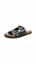 FREE PEOPLE Womens Sandals Bali Footbed Carbon Black Silver Size EUR 37 - £39.77 GBP