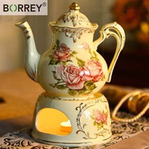 800 ml Ceramic Tea / Coffee Teapot and Warmer Base - £136.32 GBP
