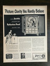 Vintage 1950 Zenith Television Reflection Proof Full Page Original Ad 721 - $6.64