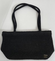 The SAK Black Crochet Lined Small Handbag Purse Solid BOHO Classic 10 By 6” - £14.39 GBP