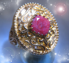 HAUNTED RUBY RING THE HIGHEST GLORIOUS QUEEN GOLDEN ROYAL COLLECTION MAGICK - £136.34 GBP