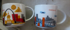 2 Starbucks 2015 St Louis MO &amp; Chicago IL 14 oz Mugs You Are Here Collection - £13.29 GBP