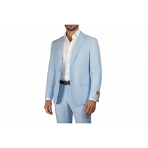 Men's ENZO Linen Spring Summer Suit Light Weight Breathable E58302-9 Light Blue image 8
