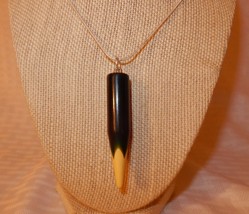 Awesome unique vintage dark green Bakelite pencil pendant on 925 snake chain - £70.29 GBP