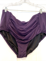 Lands&#39; End Women&#39;s High Waist Ruched Front Swim Bottoms Purple 24W - $23.74